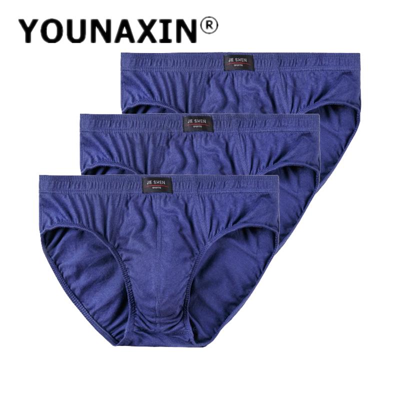 3-teiliges Set Herren-Slips in großen Größen, Unterwäsche aus Baumwolle, Shorts, Unterhosen, atmungsaktive Schlüpfer, L XL 2XL 3XL 4XL 5XL 6XL 7XL 3XL blau