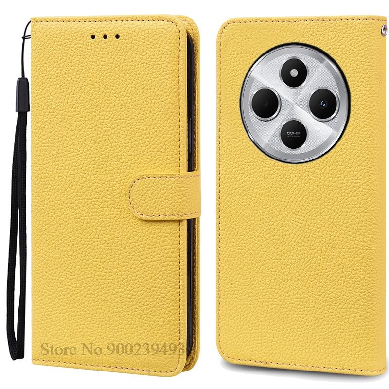 Für Redmi 14C 4G Hülle Weiche Silikon Pu Leder Brieftasche Flip Hülle Für Xiaomi Redmi 14C Hülle Stand Buchhülle für Redmi 14 C Fundas For Redmi 14C 4G gelb
