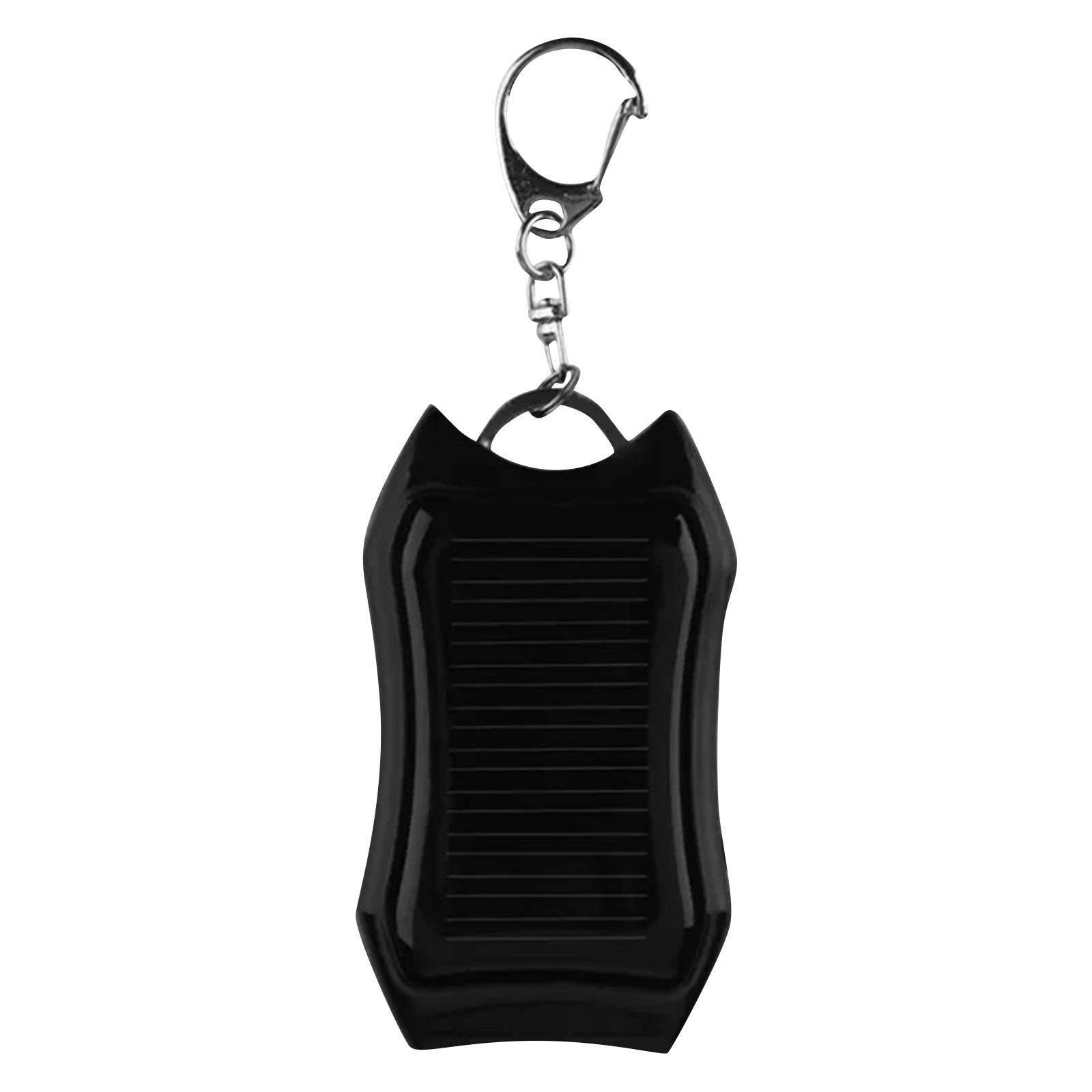 Solar Power Bank Schlüsselanhänger Solar Power Lade Schatz Mini Schlüsselanhänger One Size schwarz