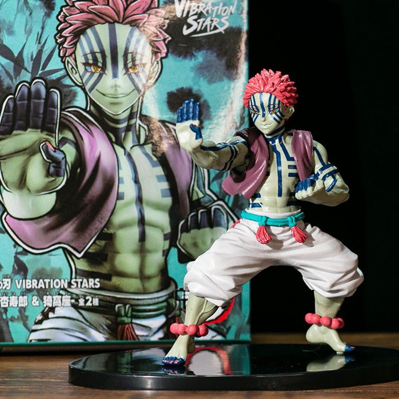 20CM Anime Figur Dämonentöter Juuni Kitsuki Akaza Kampfmodell Spielzeug Geschenk PVC Figur Neues Statisches Tischornament Box Sammlung No box gray
