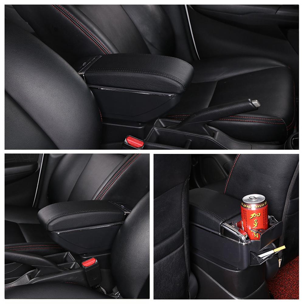 Auto-Armlehne, Opel Corsa D, Nachrüst-Aufbewahrungsbox, Autozubehör, einziehbar, zweilagig schwarz
