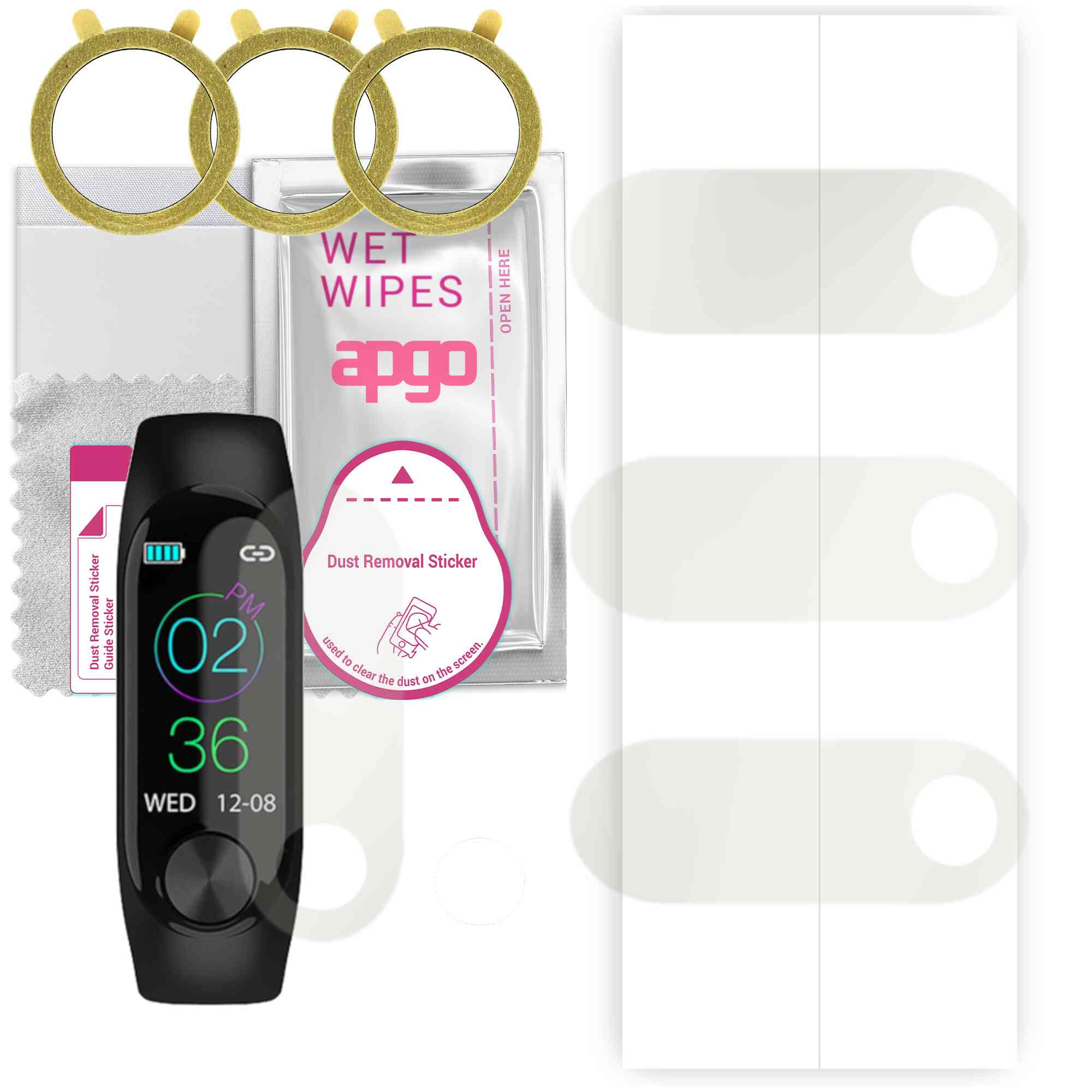 3x apgo Hydrogel Matte Screen Protector for Havit Fitness Tracker H1100, Hydrogel Film, Flexible, Soft TPU with positioning layer easy installation