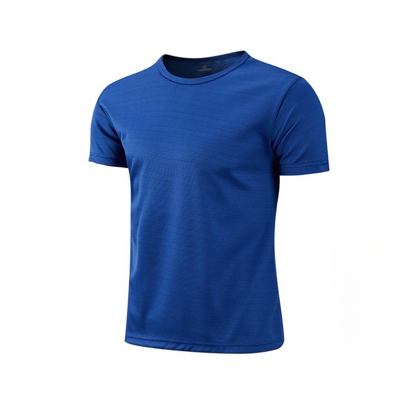 Sommer-Rundhals-T-Shirt, schnell trocknende Kleidung, Arbeitskleidung, kurzärmeliges T-Shirt S blau