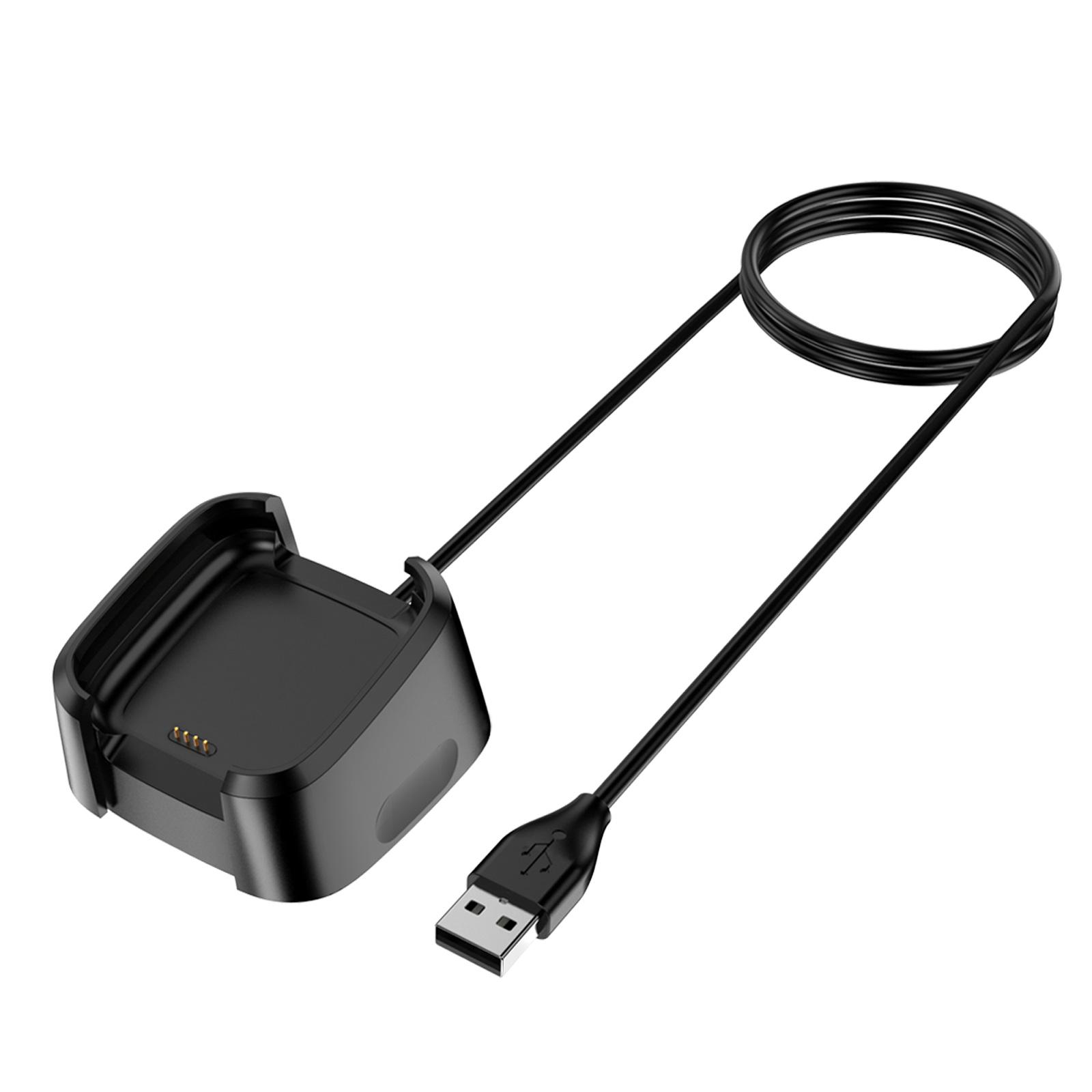 Uhrenladegerät für Fitbit Versa Lite Sport Smartwatch USB-Ladekabel für Fitbit Versa Lite Kabel Schnur Clip Dock Zubehör schwarz