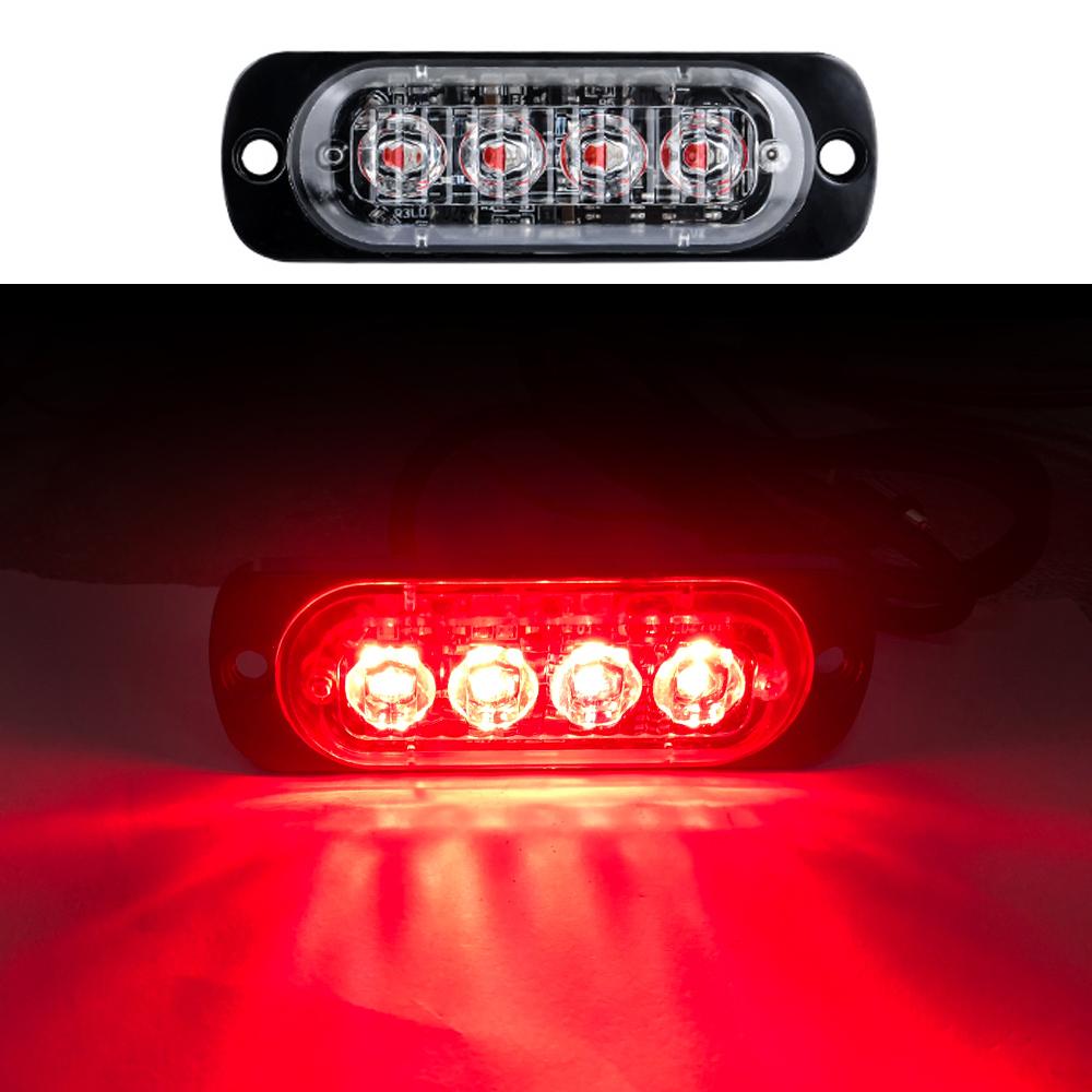 4 LED Auto Strobe Warnlicht Blinkende Panne Notfall Licht Auto Lkw Anhänger Leuchtfeuer Lampe LED Seite Licht rot