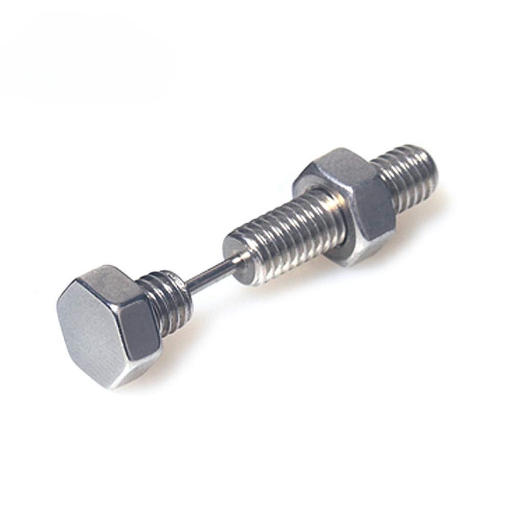 Neue Unisex Punk Rock Edelstahl Nagel Schraube Piercing Ohrstecker Neuheit Piercing Schmuck Rock Gothic Piercing Schmuck silber