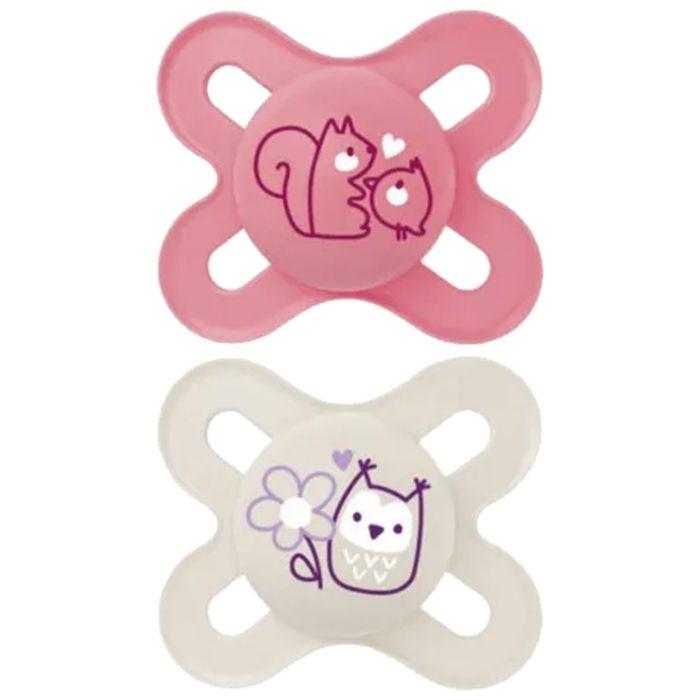 MAM Schnuller 2 Original Neugeborenen-Schnuller 0 bis 2 Monate (Modell : Eichhörnchen und Eule)