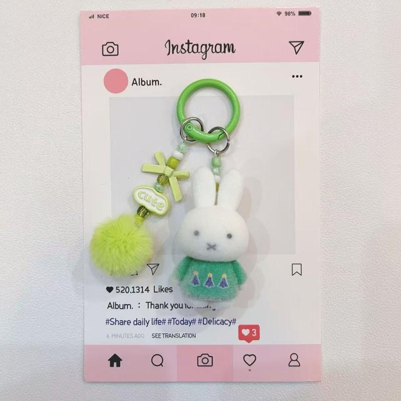 Miffy Kaninchen Schlüsselanhänger Niedliche Miffy Schlüsselanhänger Zubehör Miffy Modell Geschenke Kawaii Schlüsselanhänger Anhänger für Taschen Schönes Design