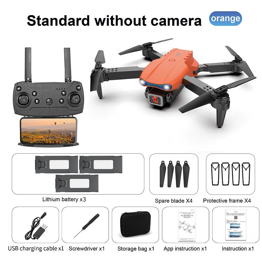 2025 NEU K3 RC Drohne 4K HD Luftaufnahmen Einzel-/Doppelkamera Wifi FPV Hindernisvermeidung Schwerkraftsensor Quadcopter Faltbares Flugzeug Quadcopter NO camera 3 battery orange