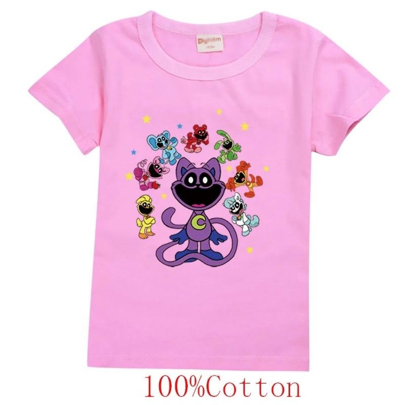 Neues Spiel Smiling Critters T-Shirts Kinder 2024 Sommerkleidung Jungen Cat Nap T-Shirt Baby Mädchen Kurzarm Tops Kinderbekleidung 150