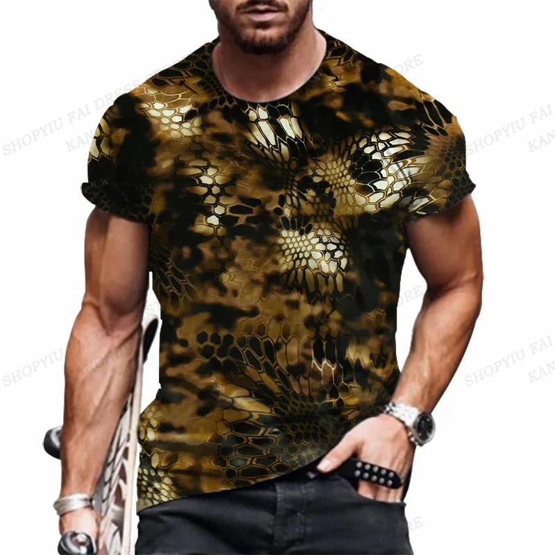Herren Camo T-Shirt Camouflage 3D Druck T-Shirt Herren Mode O-Ausschnitt Kurzarm T-Shirt Outdoor T-Shirt Sportwear Tops T-Shirt Fitness S