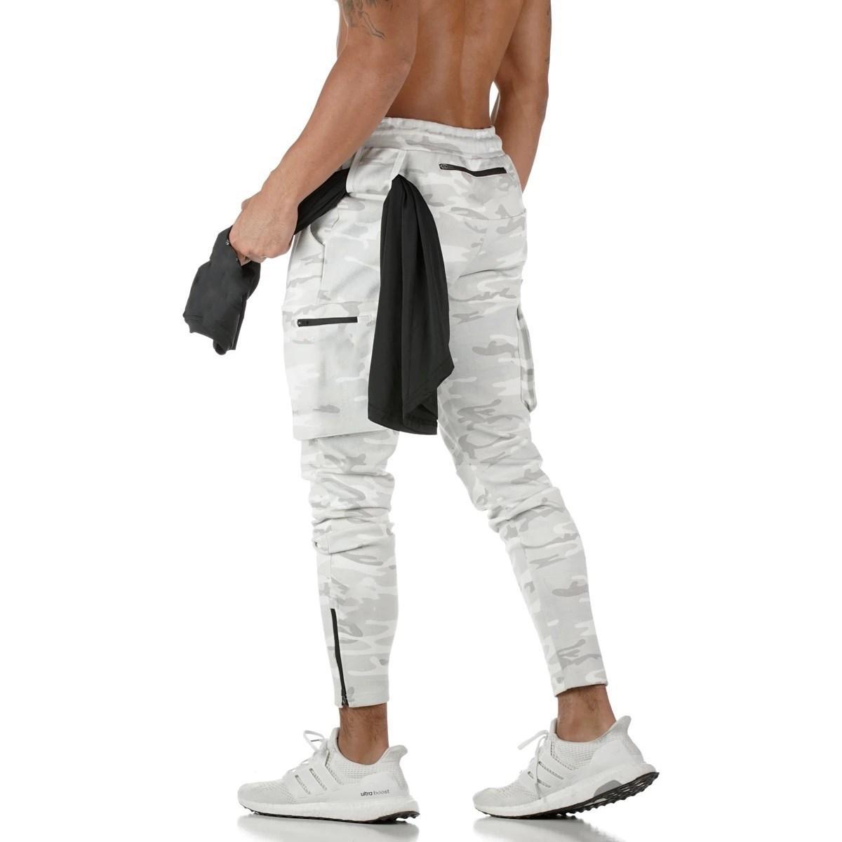 Jogger Männer Jogginghose Running Training Hose Männer Fitness Sportswear Männlichen Fitness-Studio Cargo Hosen Workout Dünne Hose S wasser-welle-tarnfarbe