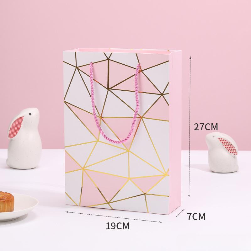 10 stücke Rosa Geometrische Verpackung Boxen 6-stück Verpackung Boxen und Handtaschen Picknick Backen Verpackung Liefert handbag