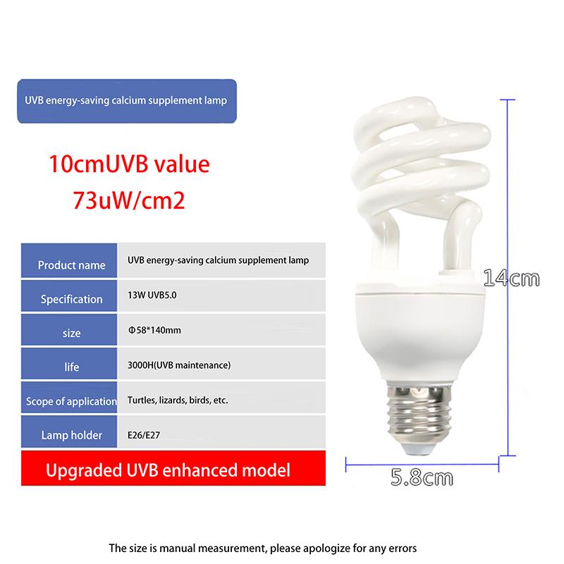1 Stück 13/26W UV-Strahlen Energiesparende Terrarium Sonnenlampe 5.0 10.0 UVB Reptilienlampe Schildkröte Eidechse Schlange Reptilien Heizlampe UVB 5 13W