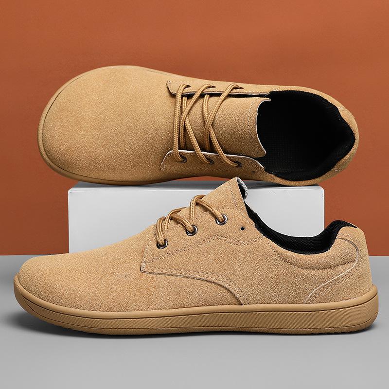 Übergröße Herren Barfußschuhe für breite Füße mit Gummisohle und weichem Obermaterial 43 gelb