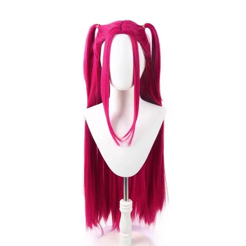 Kpop Dämonenjäger Kinder Mädchen Rollenspiel Perücke Mira Rumi Zoey Lila Schwarz Rot Langes Haar Party Rollenspiel Requisite - Kinderversion rosa
