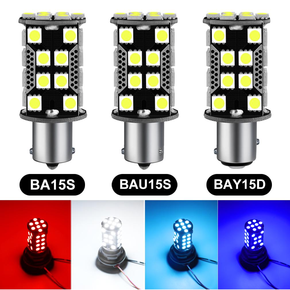 1 stücke 1156 BA15S P21W Led-lampe BAU15S PY21W 1200LM Auto Blinker Lampe 1157 PY21W BAY15D 40SMD 5050 Chips Auto lampe Lampen 12V 1157 BAY15D P21 5W blau