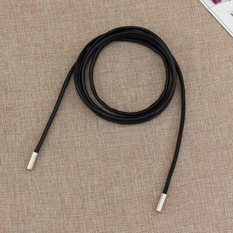 Mode Leder Dünne Gürtel Frauen Kleid Mantel Hemd Dekor Seil Gürtel Einfarbig Lanyard Für Taille Einfache Lange Gürtel Schnur Großhandel one size schwarz