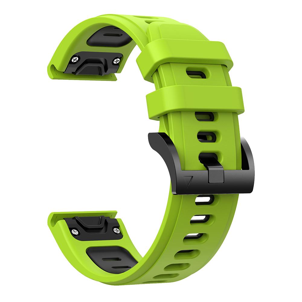 22mm 26mm Silikonarmband für Garmin Fenix 7 7X 6 6X 5 5X Quick Fit Armband für Garmin Fenix 3/3 HR/3 Sapphire Smart Watch Band 26mm (For Fenix 7X 6X 5X) grün/schwarz