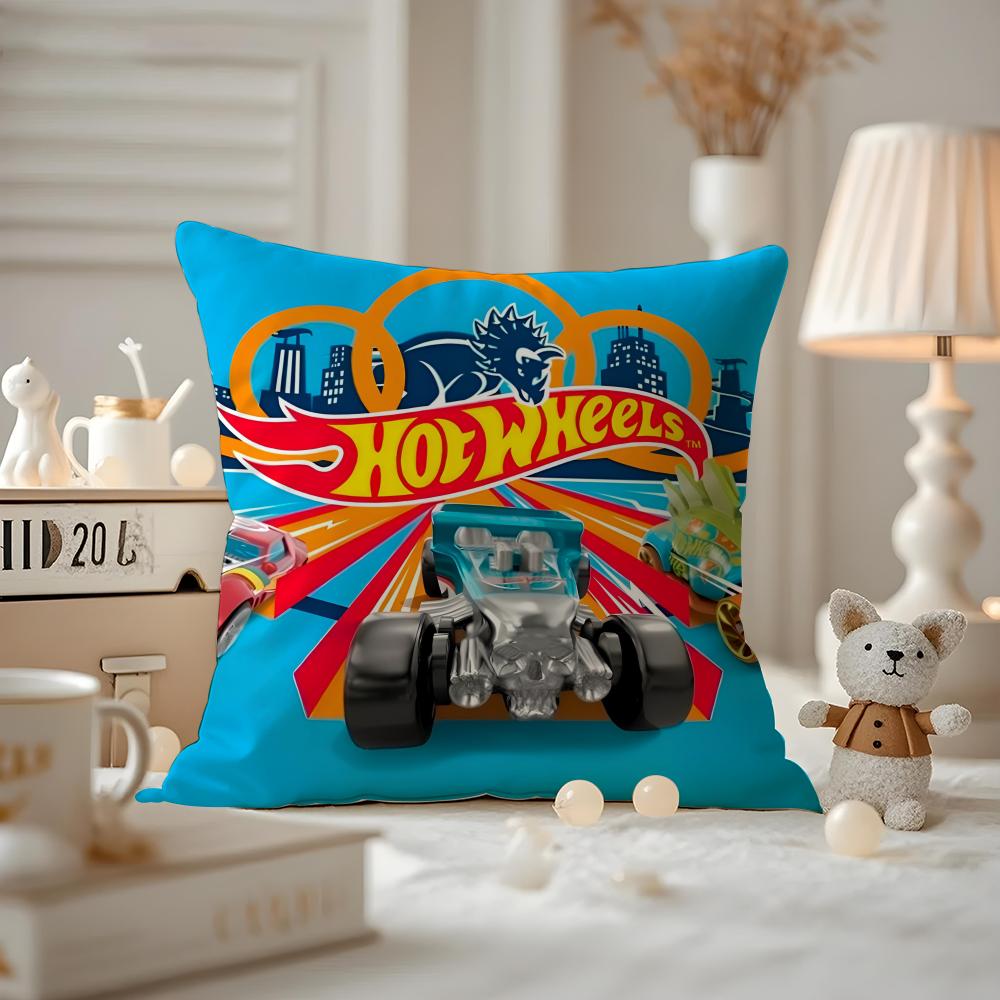 Kissenbezug Muster Bedruckter Kissenbezug für Wohnzimmer Sofa Kissenbezug & Schlafzimmerdeko Coole Spielsachen Hot Wheels Racing 12x12Inch blue