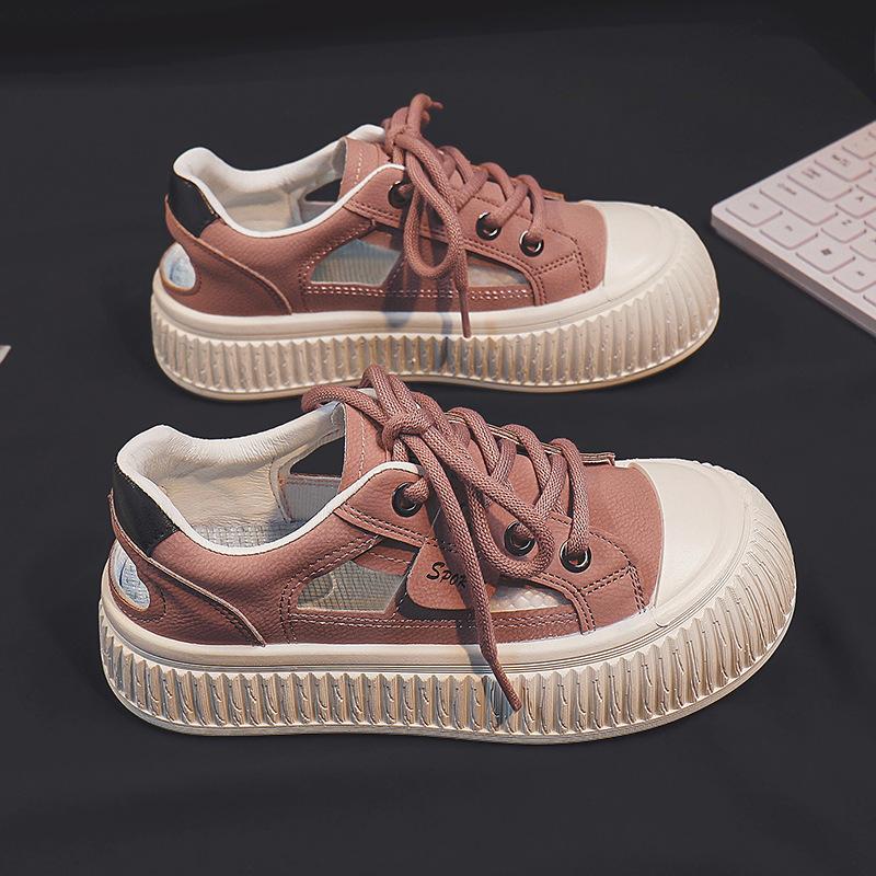 Keks Weiße Schuhe Damen Neue Sommer Dünne Low-Top Schuhe Innen Passend Passender Rock Lässig Super Heiß Plateau Schuhe 40