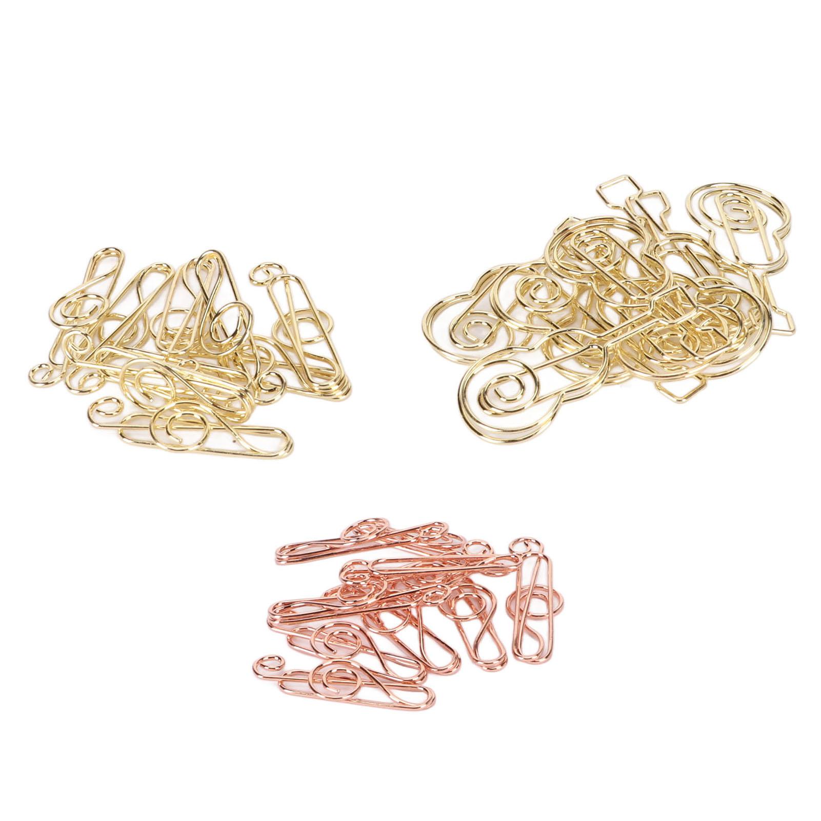 Büroklammern in Form einer Gitarrennote, verhindern das Abrutschen, dekorative, süße Lesezeichen aus Metall, Büroklammern für Dokumente