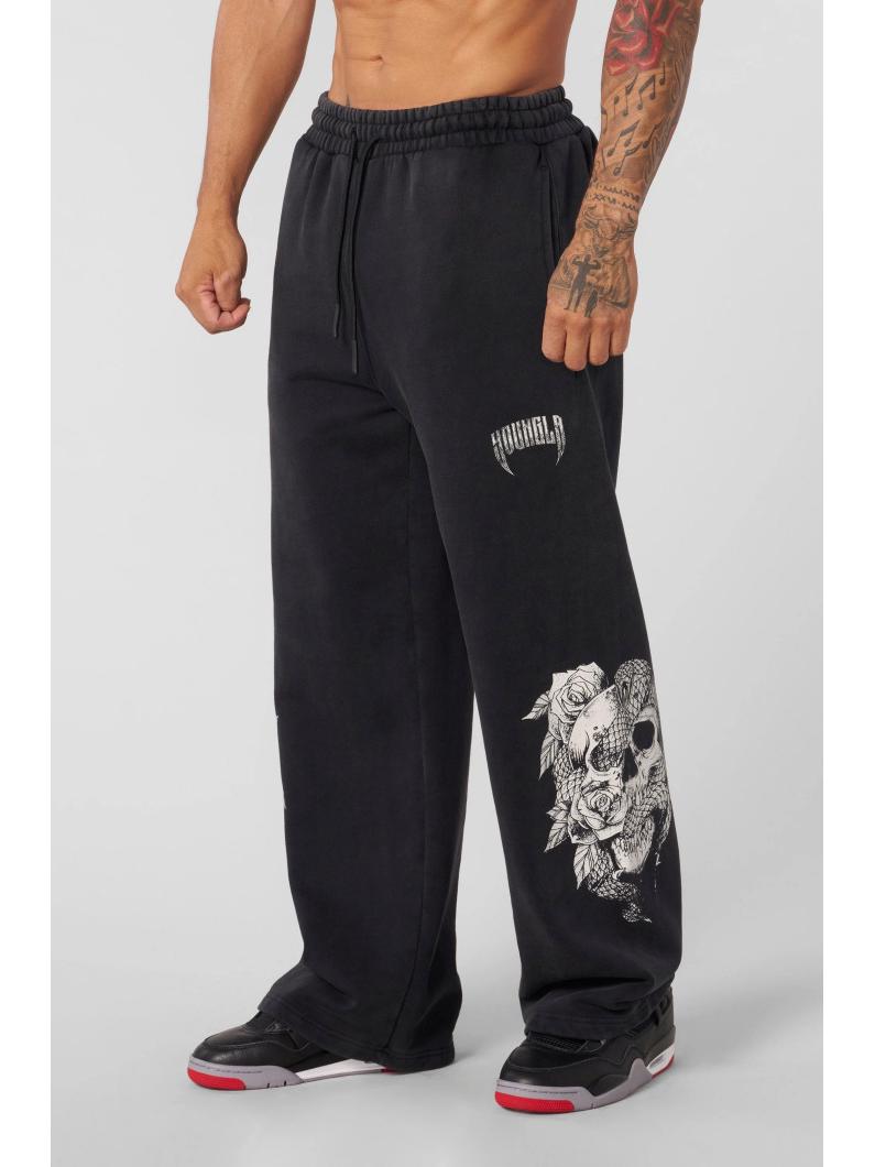 YOUNGLA American Streetwear Straight-Leg Jogginghosen: High Street Lässige Gym Jogginghose S
