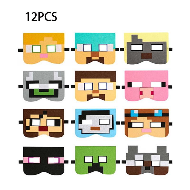 Minecraft 12 Stück 1 Stück Maske Cosplay Zubehör Geburtstagsparty Karneval Kind Erwachsener 12Pcs