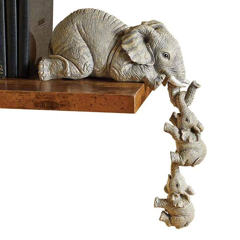 3 teile/satz Niedliche Elefanten Figuren Elefant Halten Elefantenbaby Harz Handwerk Heimtextilien Geschenk 3PCS