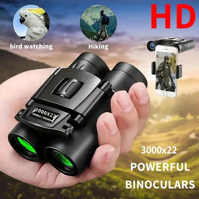 3000x22 Leistungsstarkes Fernglas 50000m Große Reichweite Faltbares Mini-Teleskop Bak4 Fmc Optik Für Sport Outdoor Camping Reise schwarz