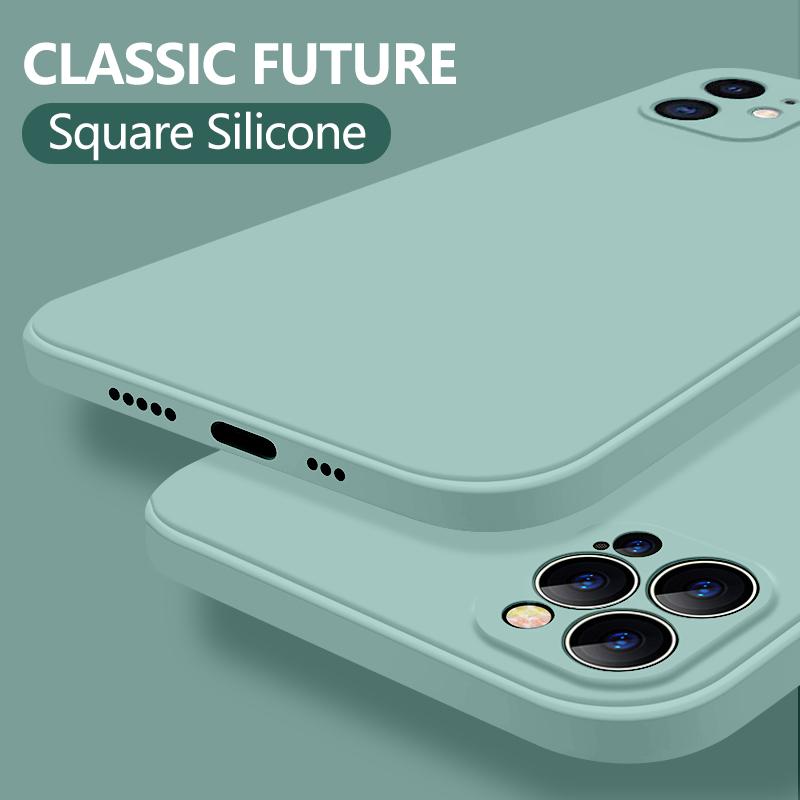 Neue Weiche Flüssigsilikon Handyhülle mit Kameraschutz Stoßfest Für iPhone 16 14 Pro 15 12 Pro MAX 11 Pro SE 2 2020 XR XS 7 8 Plus 16E Air 17 iPhone 13 Pro minze, grüne