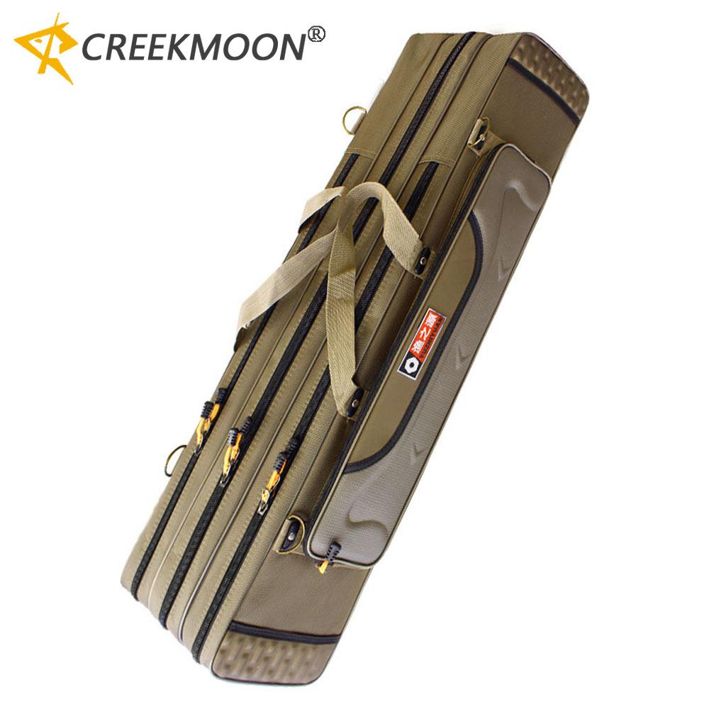 Mehrzweck Hartstahl 2/3/4 Schicht Angeltasche Angelruten Träger Oxford Ruten Werkzeug Aufbewahrungstaschen Angelausrüstung Koffer Organizer 80CM 3 Layer