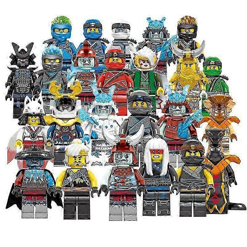 Set mit 24 Stück Ninjago Minifiguren Kai Jay Sensei Wu Meister Bausteine Spielzeug WSLIHV