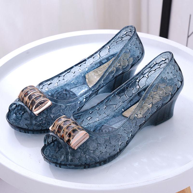 Tägliche Freizeit Kristallschuhe Damen Sandalen Damen Arbeitsschuhe Wasserdicht für Outdoor-Bekleidung an Regentagen 40