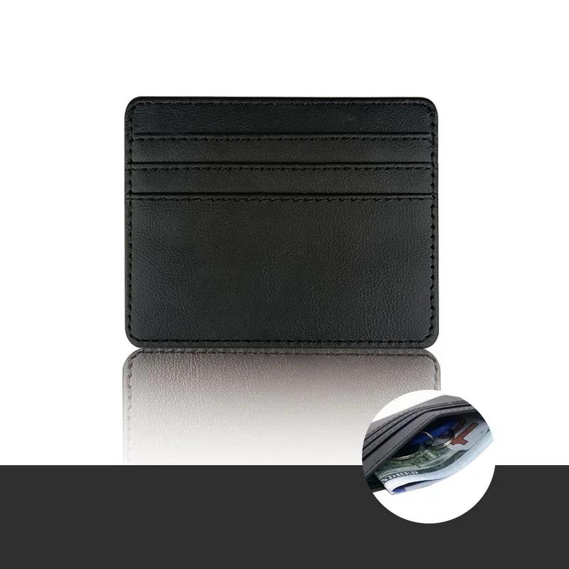 1 STÜCK Herren Geldbörsen Ultradünn Mini Business Bank Kreditkartenhalter Brieftasche Schlicht Schwarz Damen Klein Münzen Kartenhülle Etui Tasche schwarz