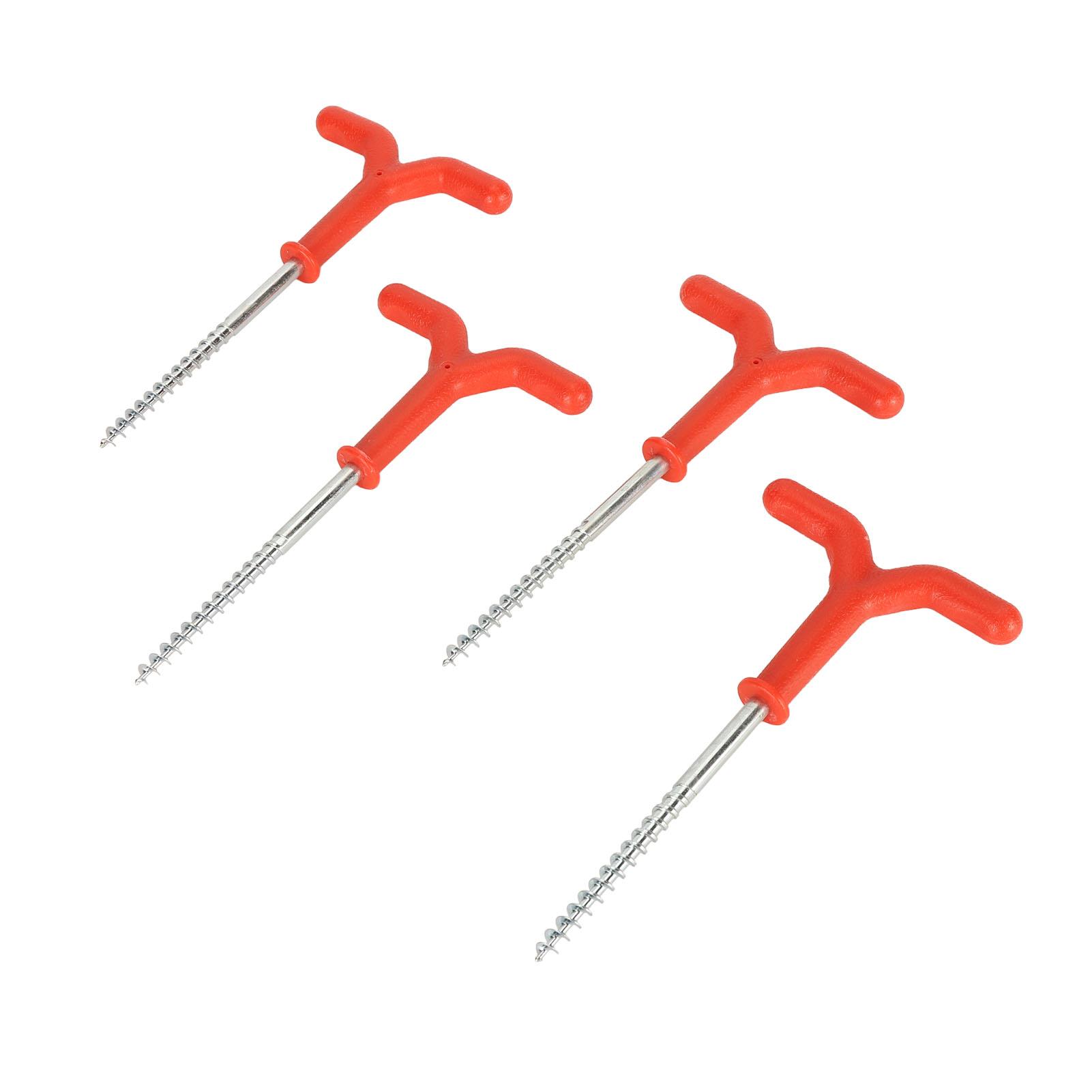 4 STÜCKE Angelzelt Eisbohrer Kunststoff Edelstahl Robust Rucksackzelt Eisnagel für Winter