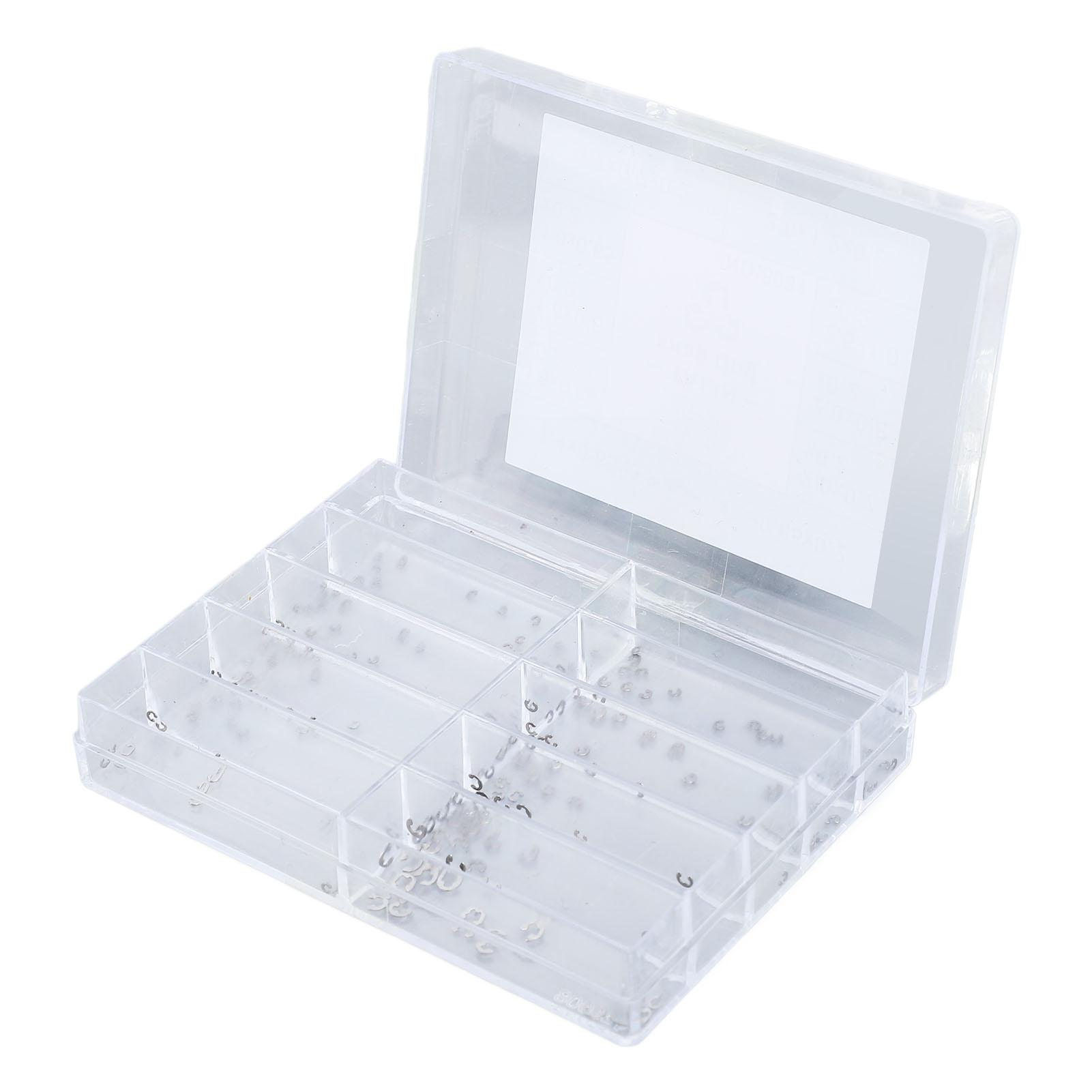 200 Stück 10 Größen Metall Uhren Drücker Knopf Clip Sprengring Sortiert Uhren Unterlegscheibe Clip für