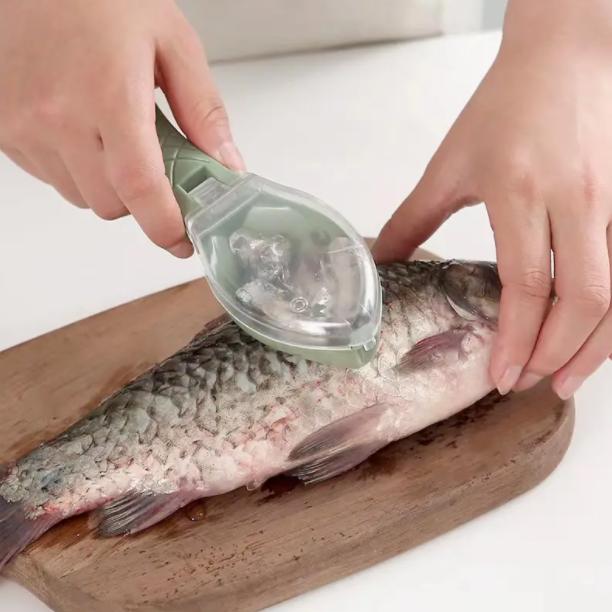 Kunststoff Fischschuppen Schaber Fisch Haut Pinsel Schaben Angeln Schuppen Pinsel Reiben Entfernen Fisch Messer Reinigung Schäler Scaler Schaber 2PCS grün