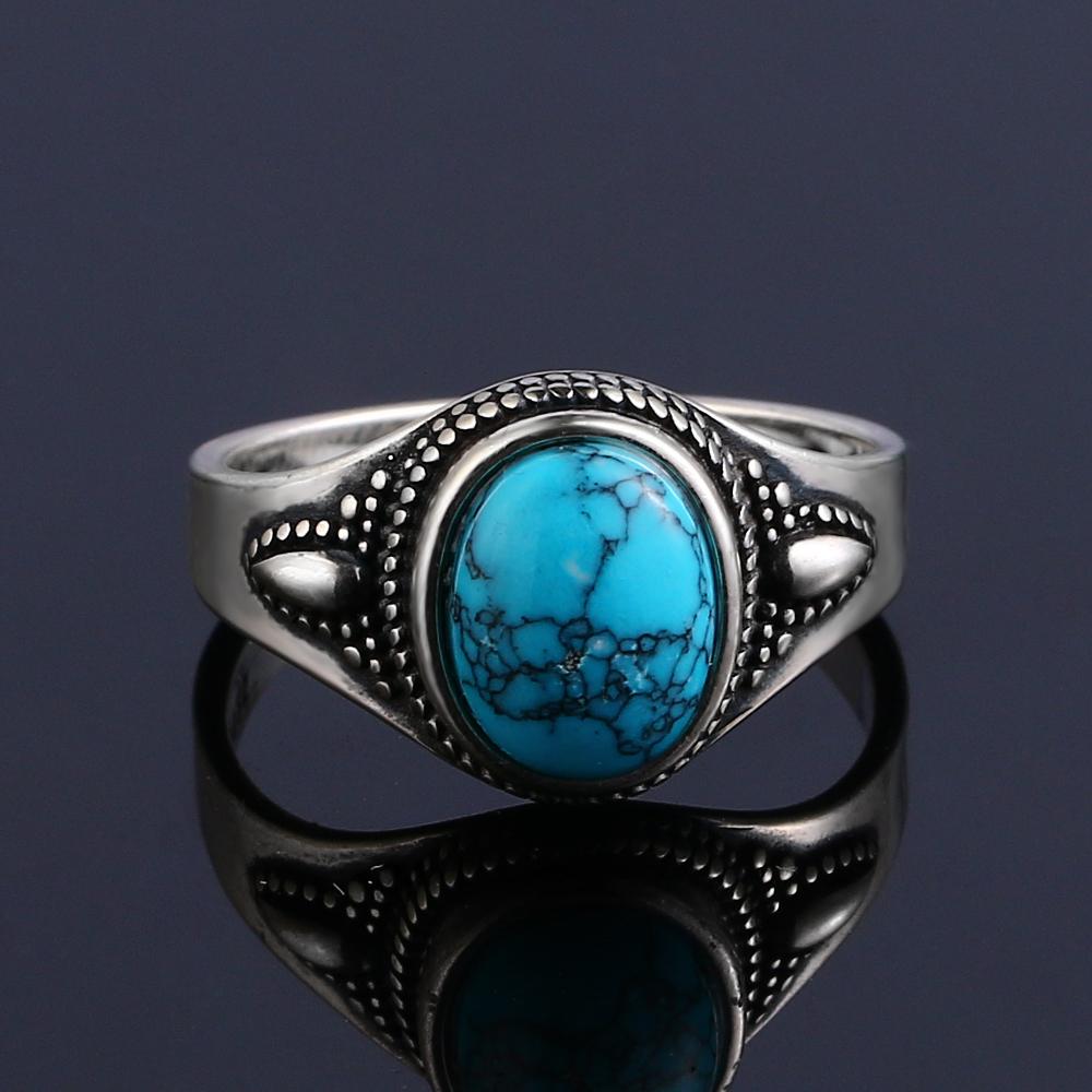925 Sterling Silber Natürlicher Türkis Verlobungsringe für Frauen Männer Vintage Edlen Schmuck Heißer Verkauf Party Ring Geschenk 10 türkis