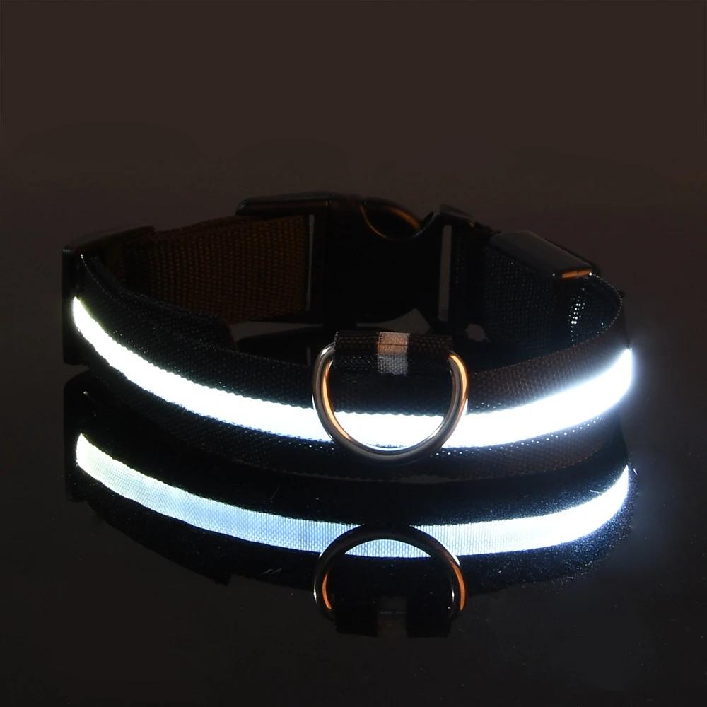 Hundehalsband aus Nylon, LED-Nachtsicherheit, blinkend, leuchtet im Dunkeln, Haustier-Hundeleine, leuchtendes fluoreszierendes Hundezubehör, Halsband XS