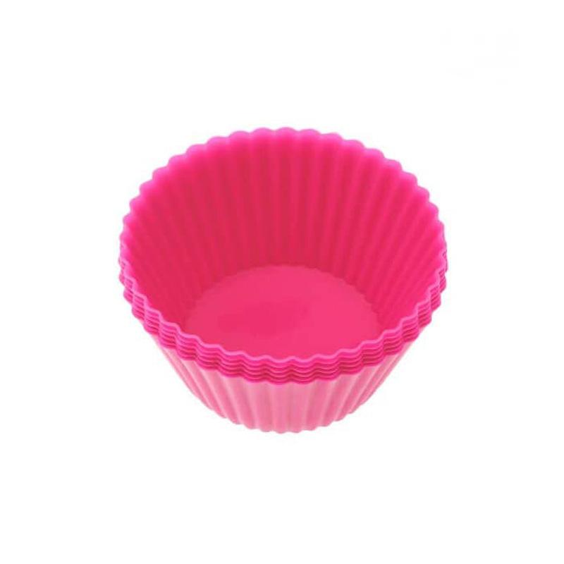 6Pcs Silikon Cupcake Mold Backformen Cupcake Liner Wiederverwendbare Muffin Backen Antihaft Formen Küche Backen Zubehör Zufällig rose rot
