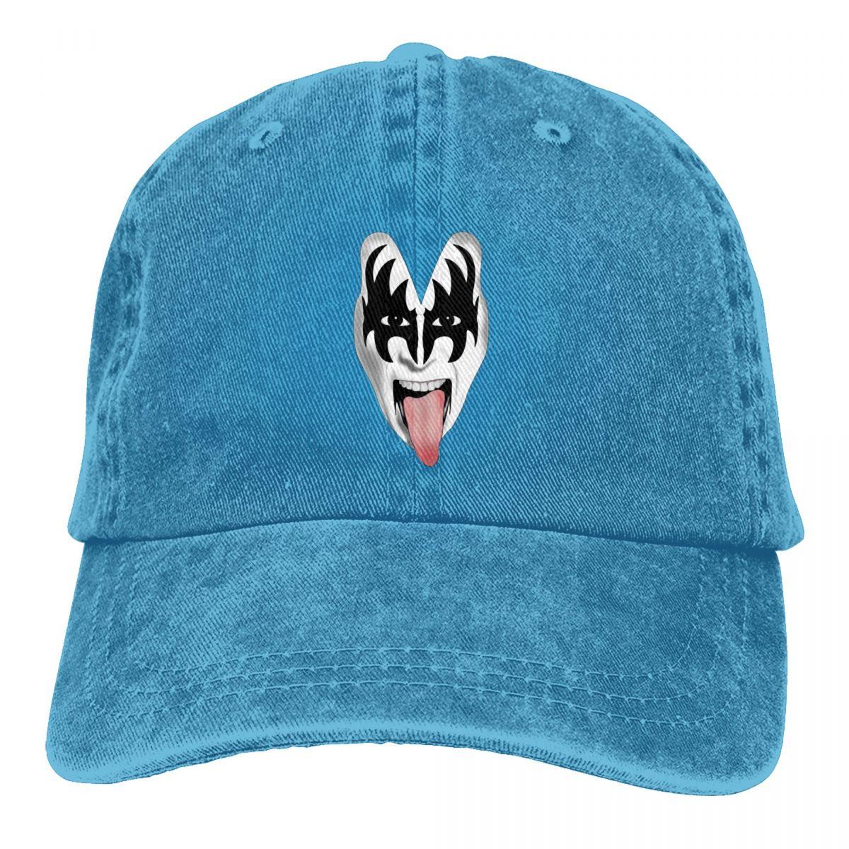 The Demon Kiss Band Gene Simmons Accessoires Unisex Damen Baseball Cap Distressed Washed Hats Cap Klassische verstellbare Snapback Cap One Size
