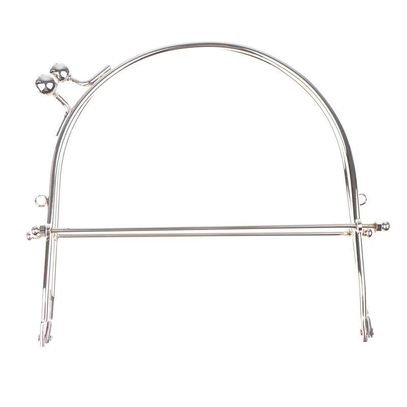 15cm Handtasche Clutch Rahmen Metallrahmen Kussverschluss Tasche Geldbörse Griff Handtasche Geldbörse Schraubhalterungen DIY Taschenzubehör silber