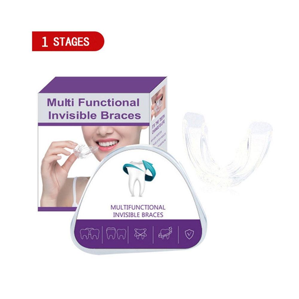 3 Stufen Dental Kieferorthopädische Zahnspangen Zahnhalter Bruxismus Mundschutz Zahnglätter Stoppen Sie das Schlafen Anti-Schnarch-Gerät