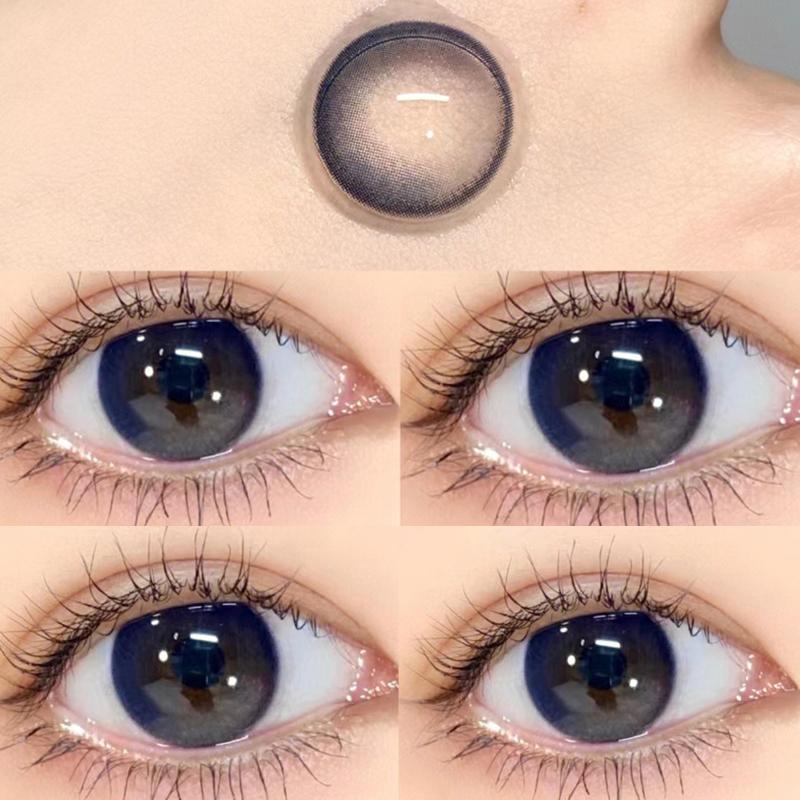 Kontaktlinsen Myopie, verschreibungspflichtige Linsen mit Dioptrien, farbige Kontaktlinsen für Augen, Kosmetik, Schönheit, natürlicher Schmetterling -2.00 silber