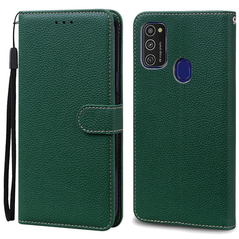 M21 Fall Für Samsung Galaxy M21 Fall M215F Leder Brieftasche Flip Fall Für Samsung Galaxy M21 M 21 Fall Weiche Silikon abdeckung Fundas For Samsung M21 dunkelgrüne