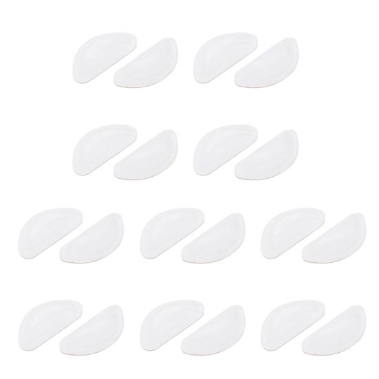 10 Paar Anti-Rutsch-Brillen-Nasenpads mit superklebriger Rückseite, weiches Silikon, selbstklebend, für Brillen, Sonnenbrillen, Lesebrillen, Nasenpads weiß