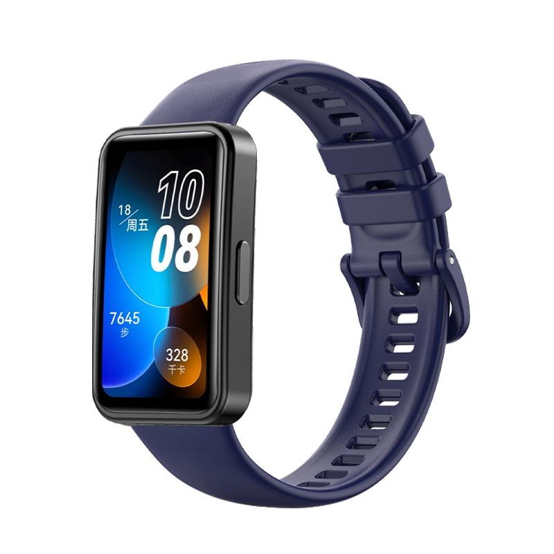 Strap Für Huawei Band 8 Armband Silikon Sport Smartwatch TPU Wasserdichte Armband Weiche Armband Für Huawei Band 8 Zubehör For Huawei Band 8 dunkelblaue