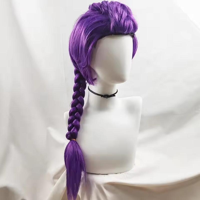 Kinder Mädchen Cosplay Perücke Mira Rumi Zoey Kpop Dämonenjäger Lila Schwarz Rot Langes Haar Halloween Cosplay Requisiten-Kinderversion for children violett