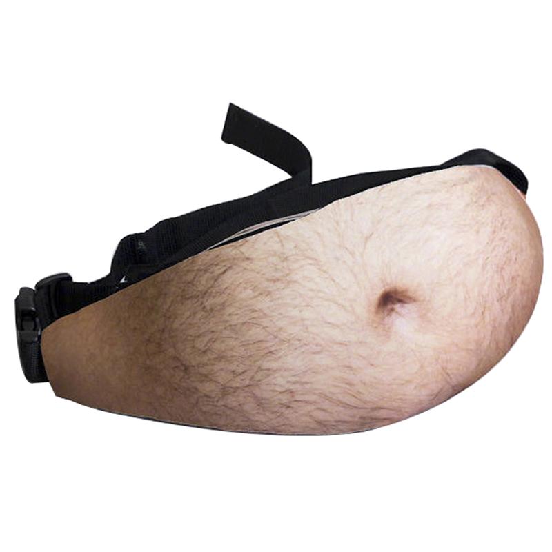 Simulierter Bauch-Bauchtasche Kreative Damen-Anti-Belästigungs-Geldbörse Personalisierte Herren-Bauchtasche Neue Multifunktionale Umhängetaschen black